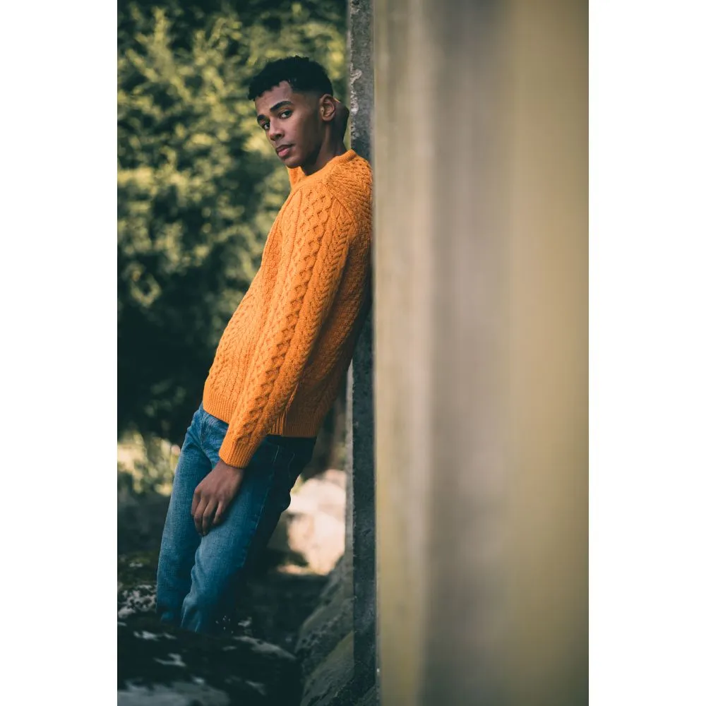 Unisex Aran Sweater - Orange