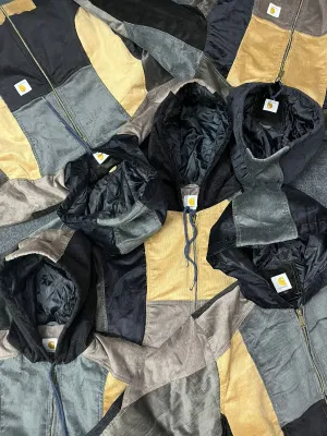 Vintage Carhartt Rework Style corduroy patchwork hooded jackets MOQ - 25